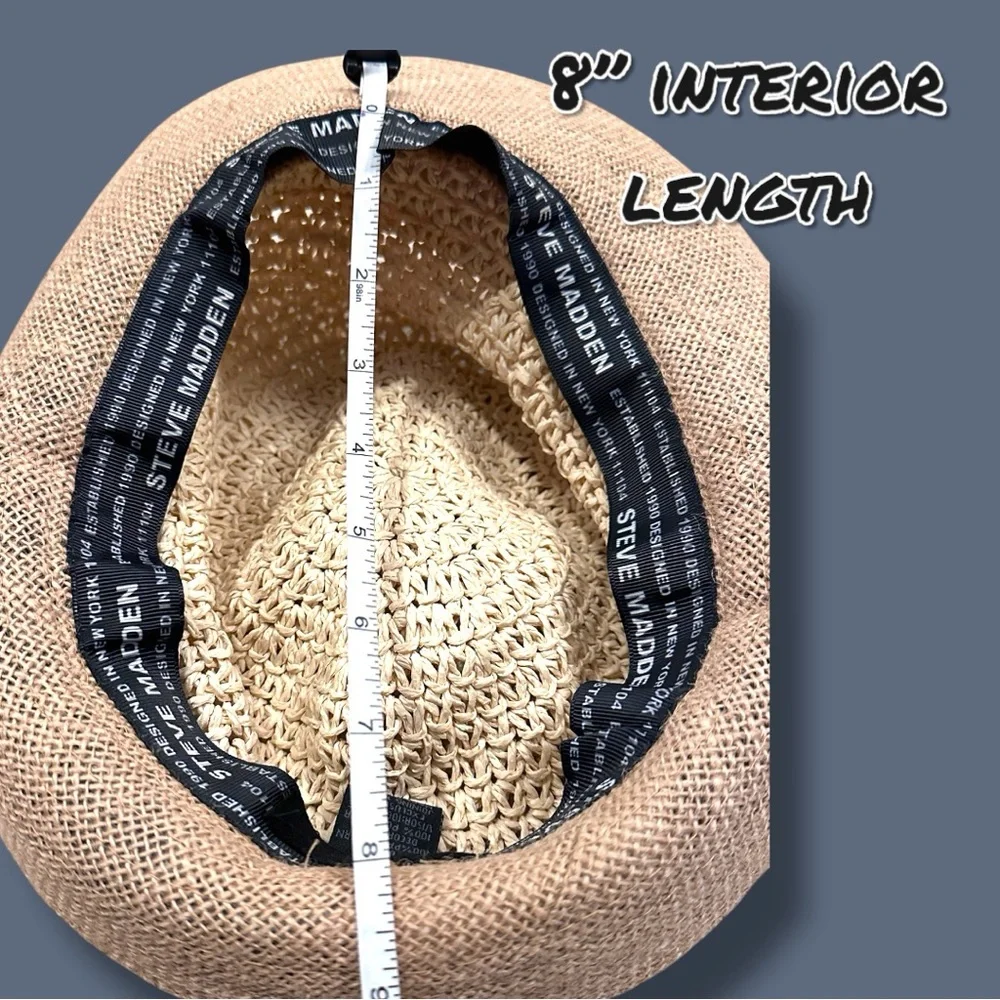 EUC Steve Madden Woven Flip Brim Fedora in Cream & Soft Pink. Size OS ๐ - Picture 5 of 10